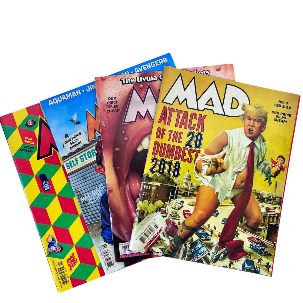 Mad Magazine Relaunch Lot of 4 Issues 2019: 5, 6, 7, 8 Trump Cover